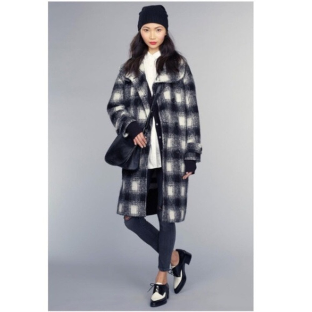 Banana Republic Plaid Wool Coat (Size XS)